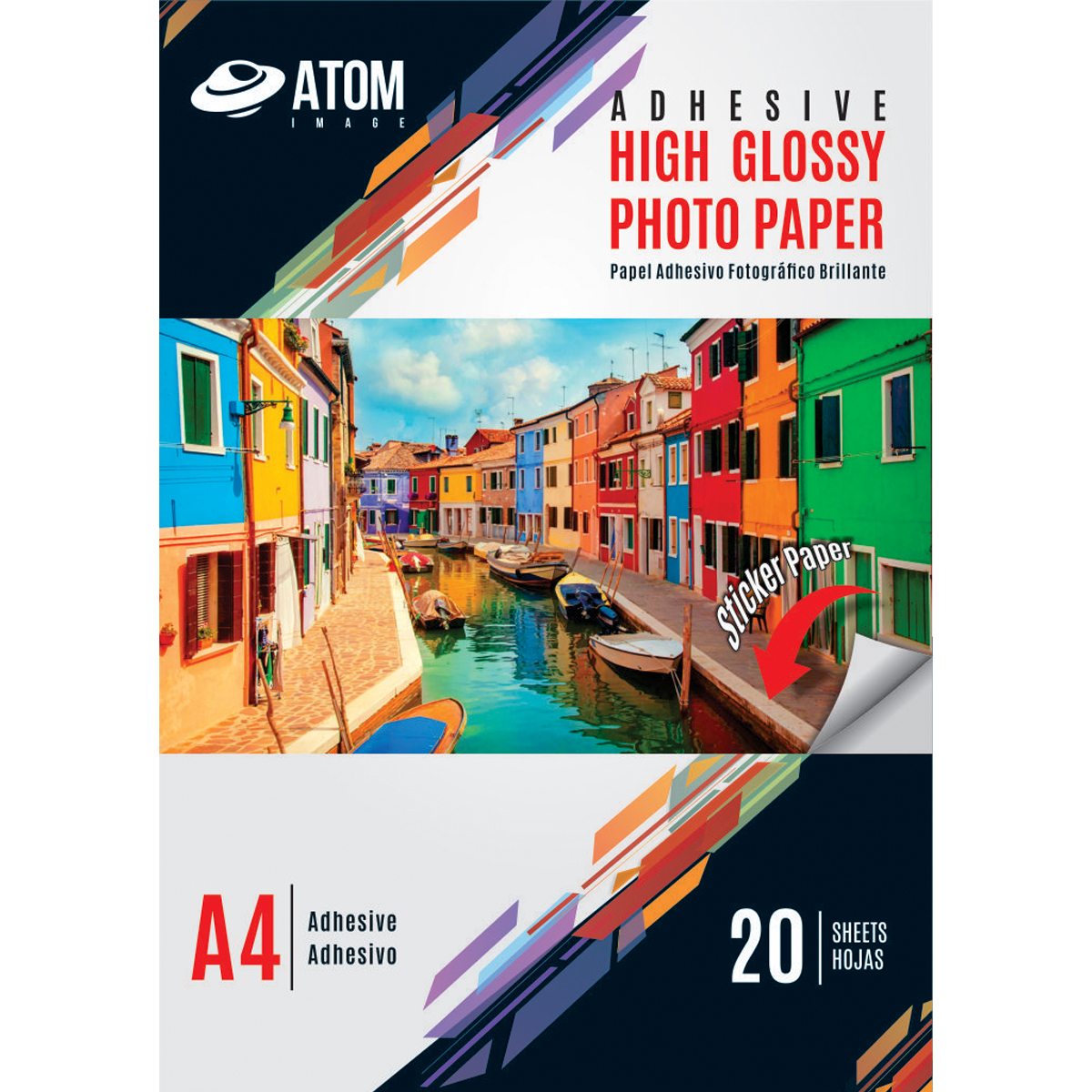 Papel Foto Auto Adhesivo 135 gr. Glossy A4 x 20 hojas