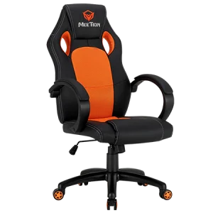 Silla Gamer Meetion Negra y Naranja Reclinable Cuero (copia4) (copia)
