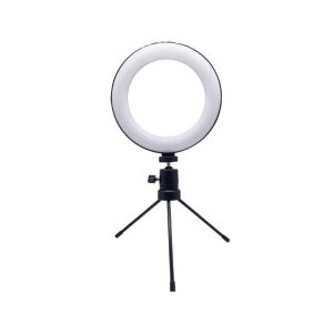 Luz de maquillaje aro 6'' con trípode de mesa