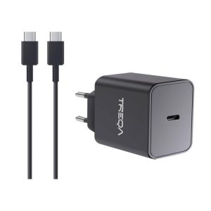 CARGADOR TIPO C CARGA RAPIDA CON CABLE C-C TREQA