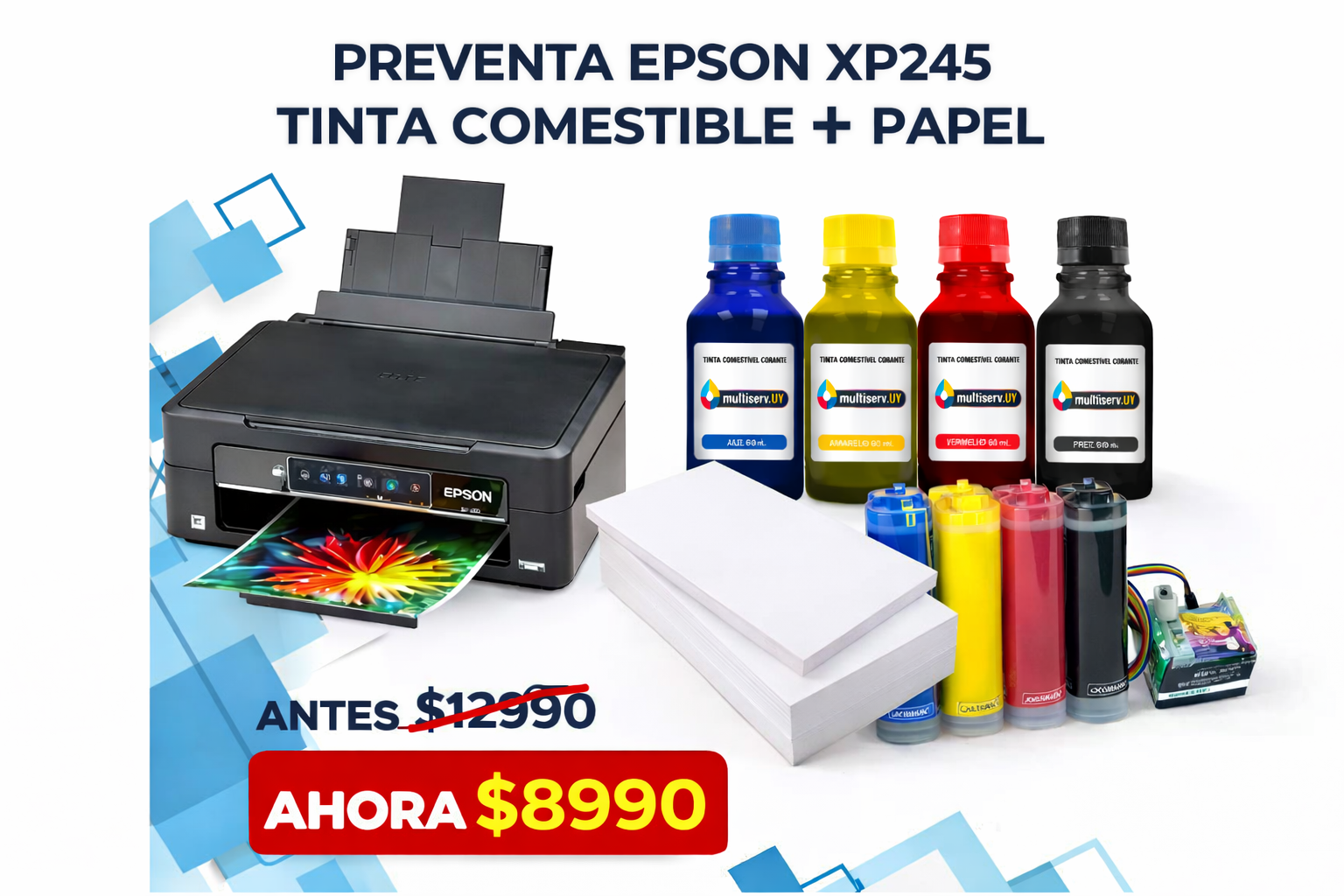 PREVENTA Epson XP245 Sistema Continuo Tinta Y Papel Comestible
